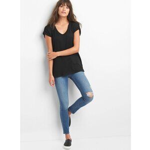 GAP Softspun roll-sleeve t-shirt Black